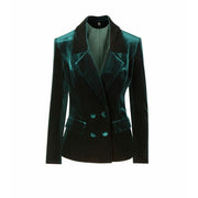 Moscow Green Velvet Double breasted blazer - Hottie + Lord