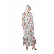 Silk Floral Ruffle Maxi Dress - Hottie + Lord