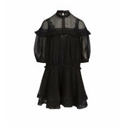 Checkered Print Silk + Cotton Mini Biba Dress - Hottie + Lord