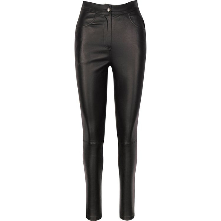 Stretch Leather Straight Leg Trouser - Hottie + Lord