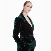 Moscow Green Velvet Double breasted blazer - Hottie + Lord